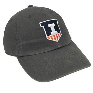 University of Illinois Fighting Illini Hat Gray Adjustable Strap Dad Cap NCAA